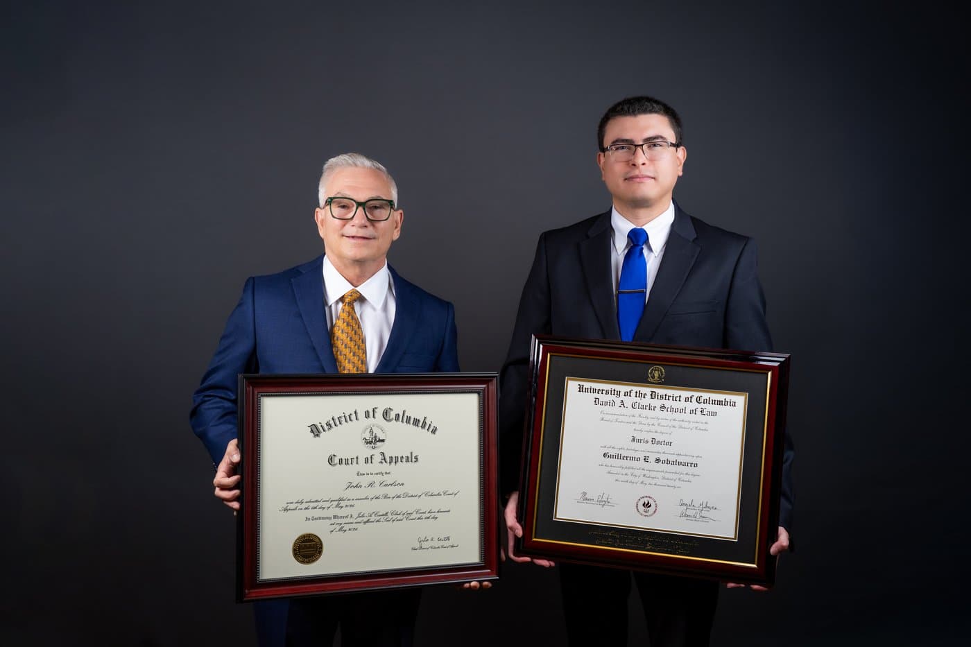 Rich and Guillermo with their law degrees